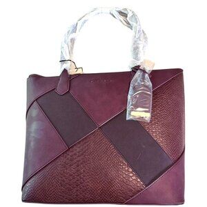 With212 Bowery Satchel Bag Leather Suede in Plum with Dust Bag  NEW with Tags